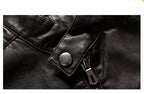 Middle-Aged And Elderly Fall Winter Men'S Leather Pu Jacket Jacket Slim Business Casual Men'S