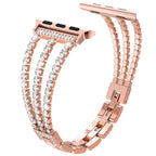 Stylish Metal Three-Link Diamond-Set Strap