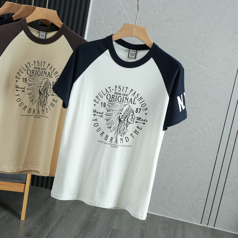 American Casual Cotton Washed Brushed Half Sleeve T-shirt