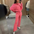 Temperament Commute Women's Solid Color Fashion Casual Two-piece Suit