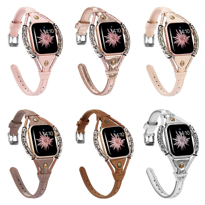 Handmade vintage metal bracelet fashion leather strap