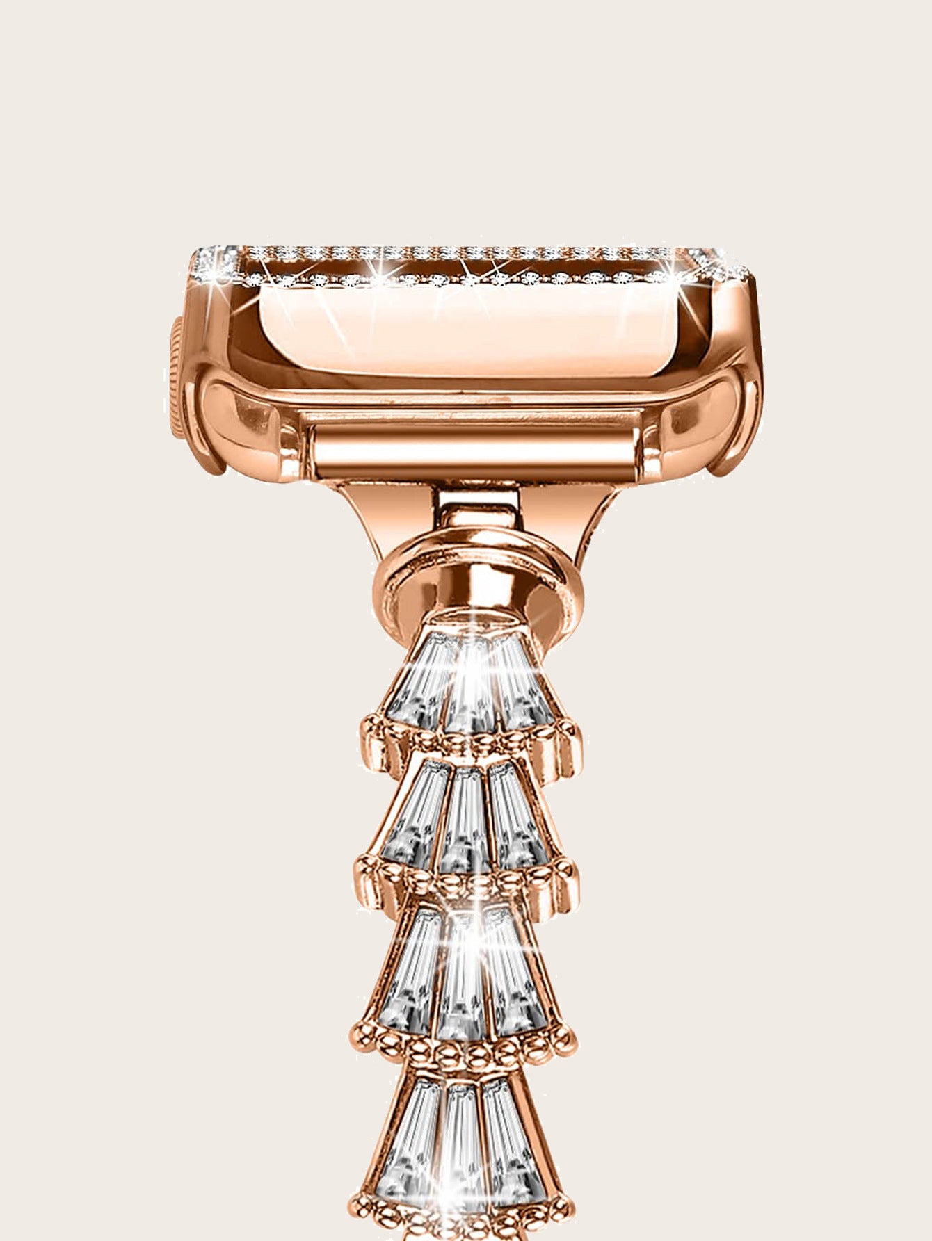 Metal Strap Stainless Steel Shell Diamond Universal