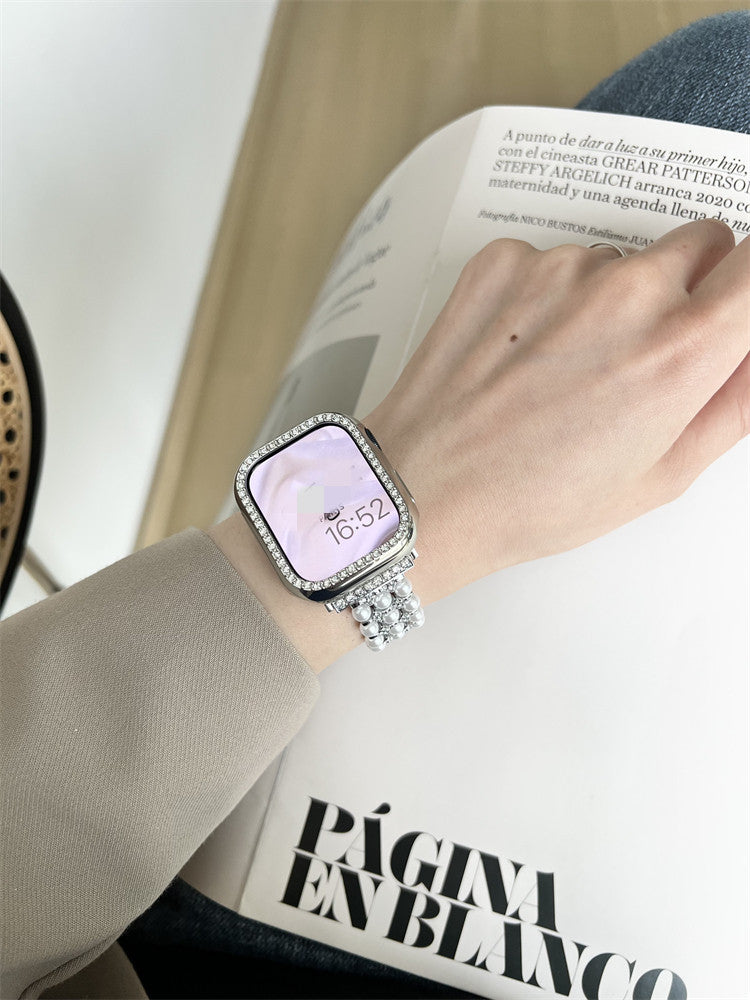 Women's Premium Pearl Chain Metal Strap