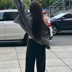 Women's Short Curved Hem Washed Denim Jacket