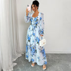 Printed Fungus Long Sleeve Dress Women's Clothing