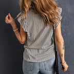Shiying Ruffled Sleeveless Outer Wear Women's Top Slim Pullover Vest