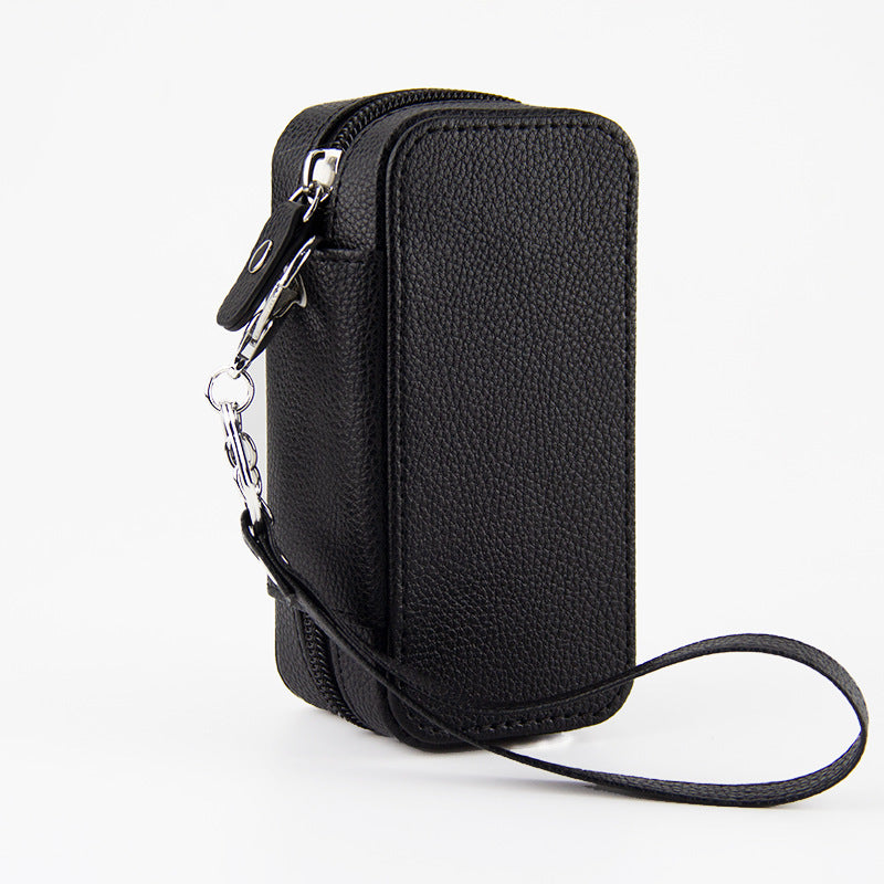 Storage Bag With Lychee Pattern Leather Cover