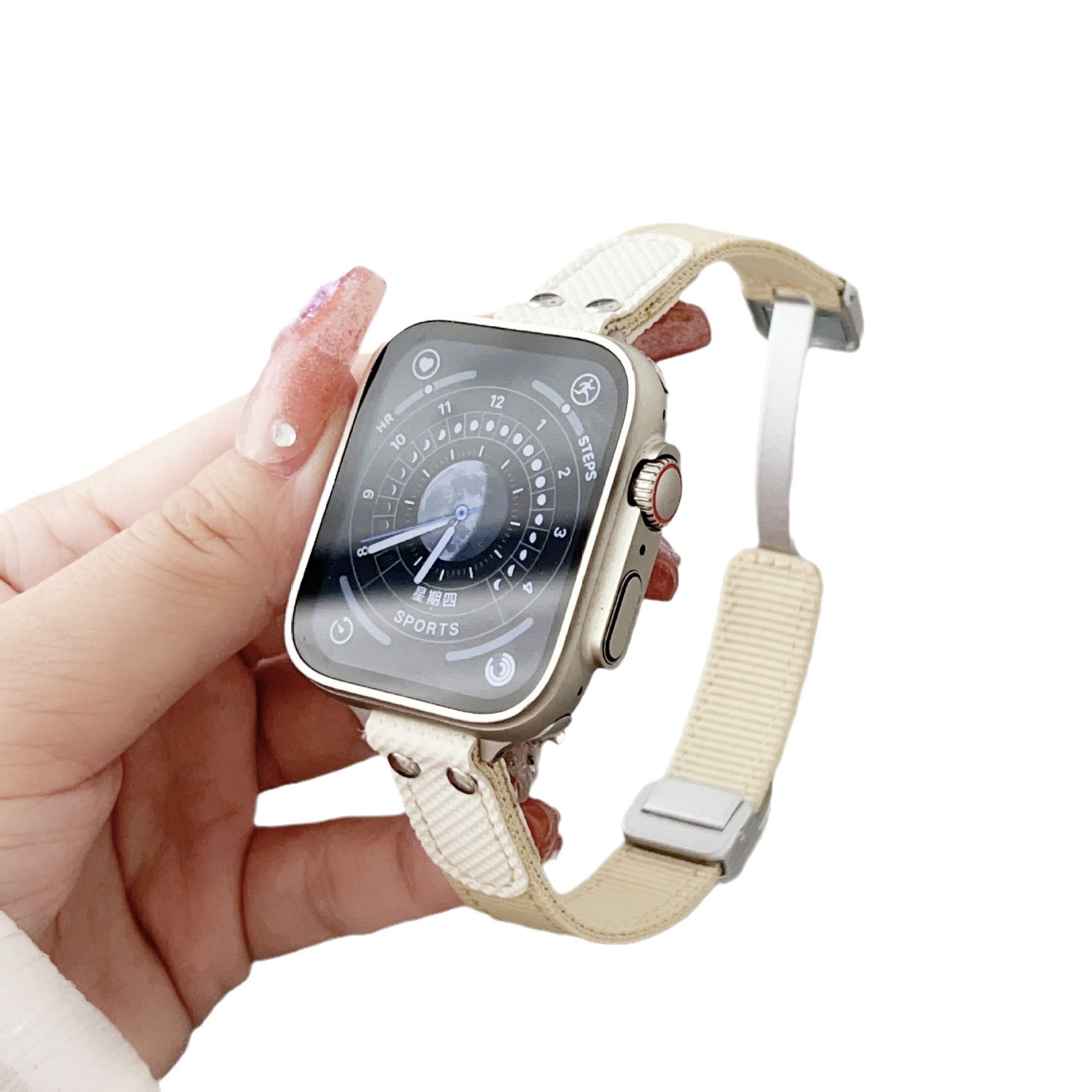 Suitable Watch Strap Breathable Knitted Nylon Applewatch8 Watch Strap S7654 Generation Se