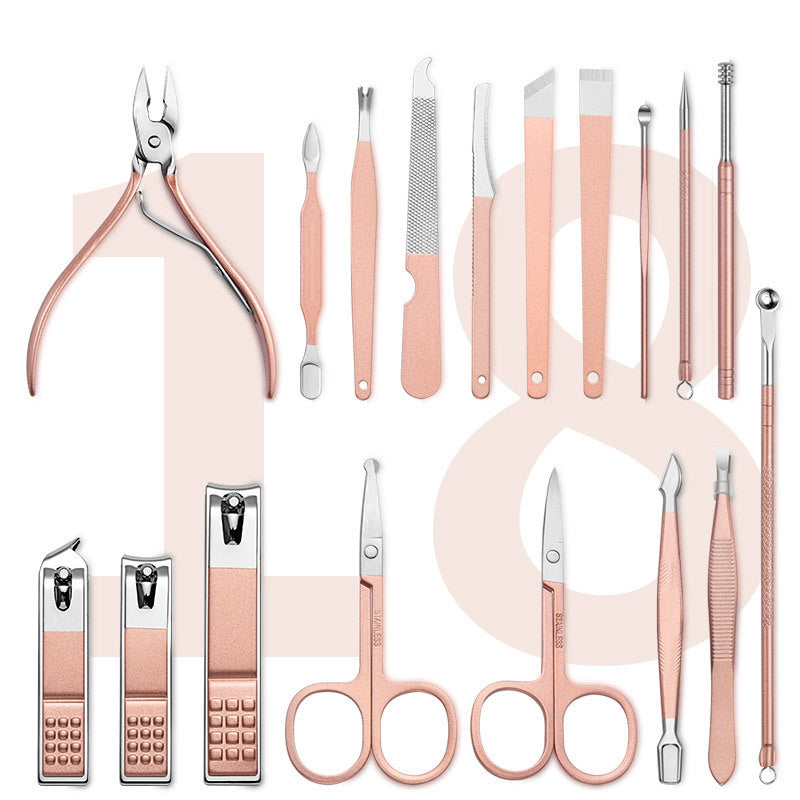 Professional Scissors Nail Clippers Set Ear Spoon Dead Skin Pliers Nail Cutting Pliers Pedicure Knife Nail Groove Trimmers